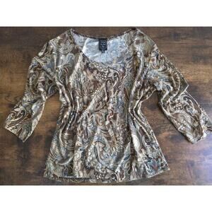 ✨ Vintage-Inspired Paisley Stretch Top (Butter Soft) – Size M/L Fit